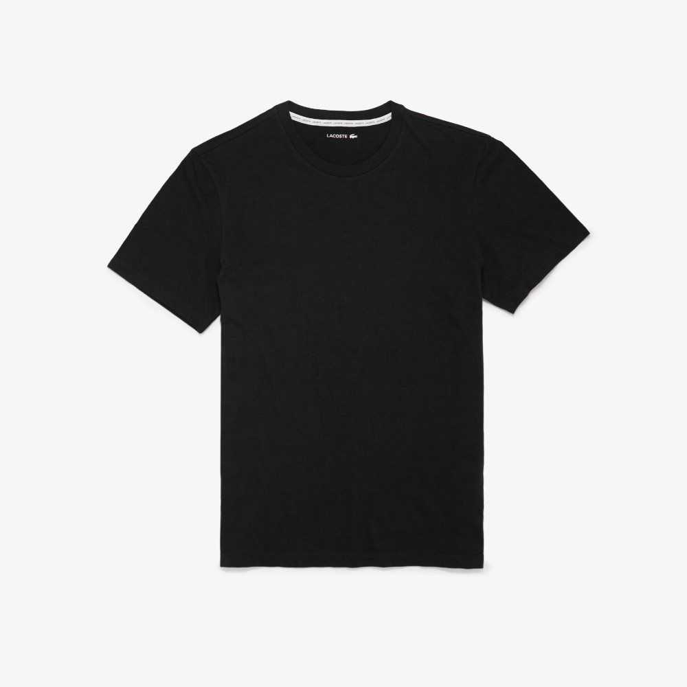 Black Lacoste Short Sleeve Lounge T-Shirt | CZKDYX-652