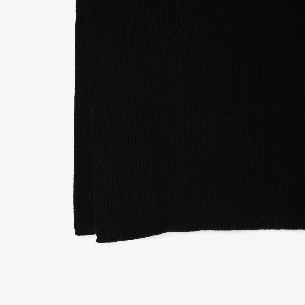 Black Lacoste Sleeveless Knit Midi Dress | BOEVWS-175