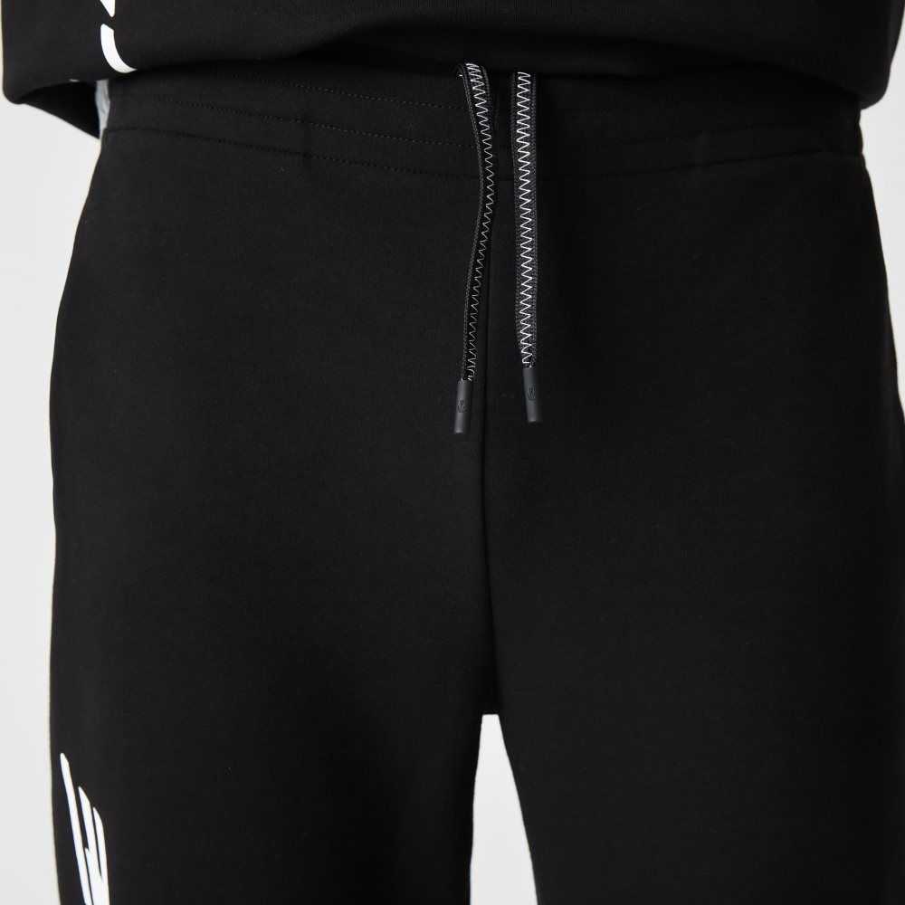 Black Lacoste Slim Fit Branded Trackpants | FUXYZG-573