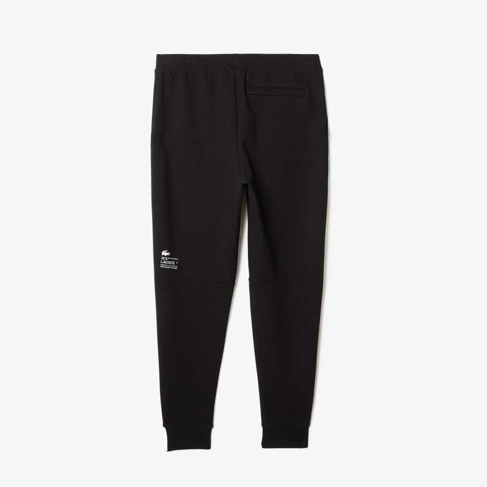 Black Lacoste Slim Fit Branded Trackpants | FUXYZG-573