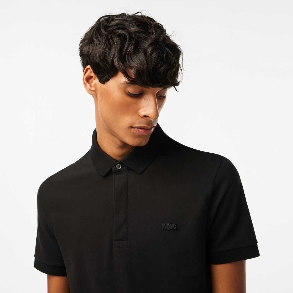 Black Lacoste Smart Paris Polo Stretch Cotton | GMEXDB-826