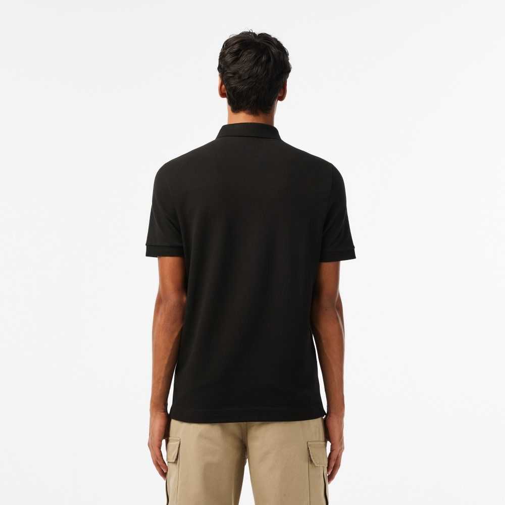 Black Lacoste Smart Paris Polo Stretch Cotton | GMEXDB-826