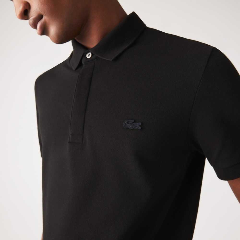 Black Lacoste Smart Paris Polo Stretch Cotton | GMEXDB-826