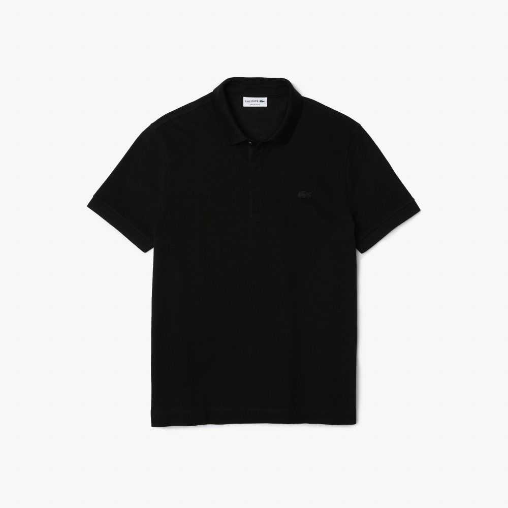 Black Lacoste Smart Paris Polo Stretch Cotton | GMEXDB-826