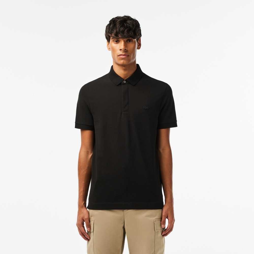 Black Lacoste Smart Paris Polo Stretch Cotton | GMEXDB-826