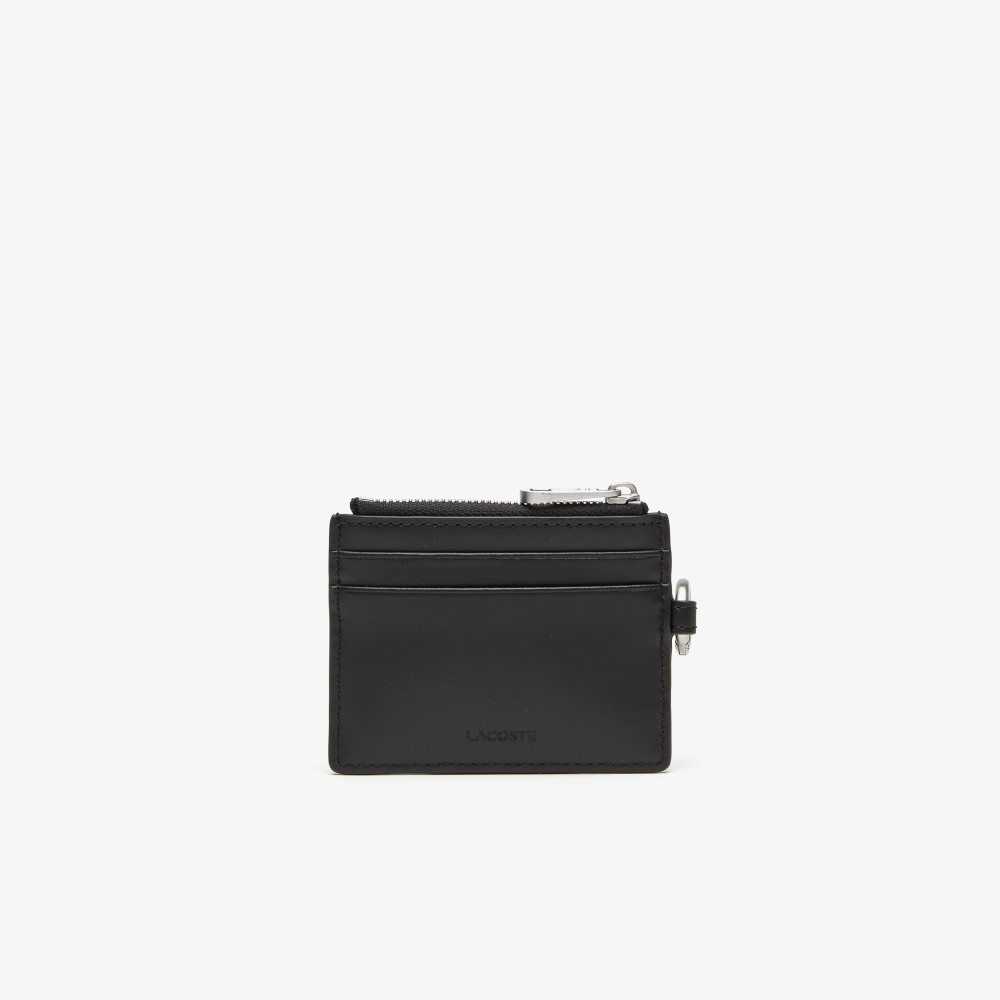 Black Lacoste Snap Hook Card Holder | XTDOHP-692