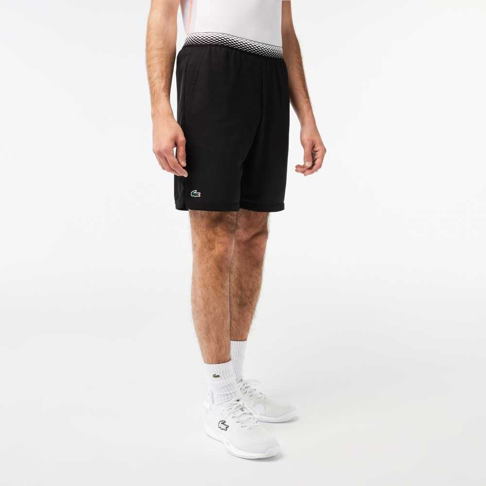 Black Lacoste Tennis x Daniil Medvedev Mesh Shorts | JOBXZK-967