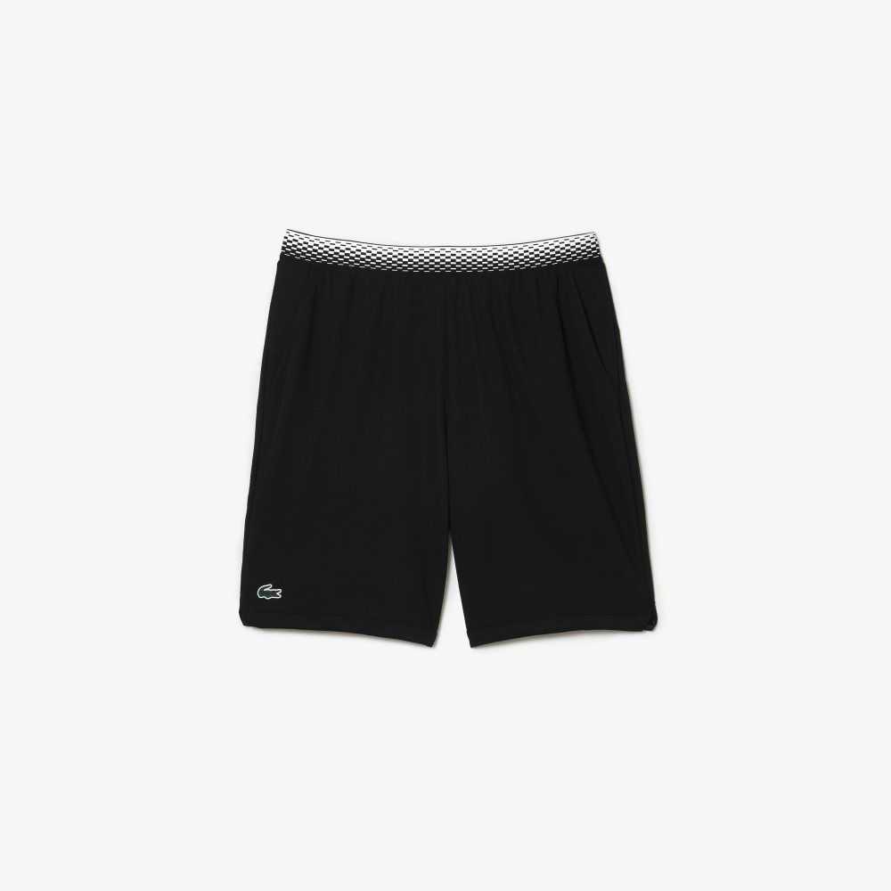 Black Lacoste Tennis x Daniil Medvedev Mesh Shorts | JOBXZK-967