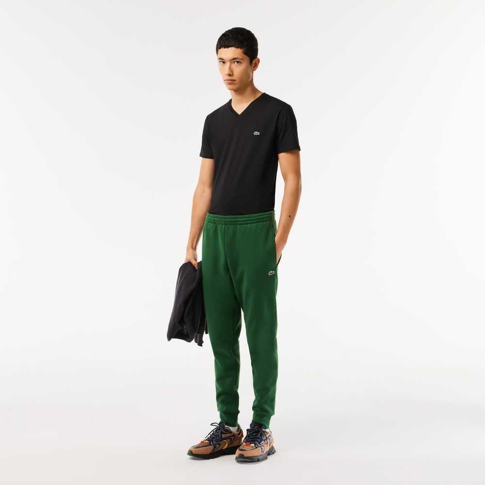 Black Lacoste V-Neck Pima Cotton Jersey T-Shirt | NAJVSK-498