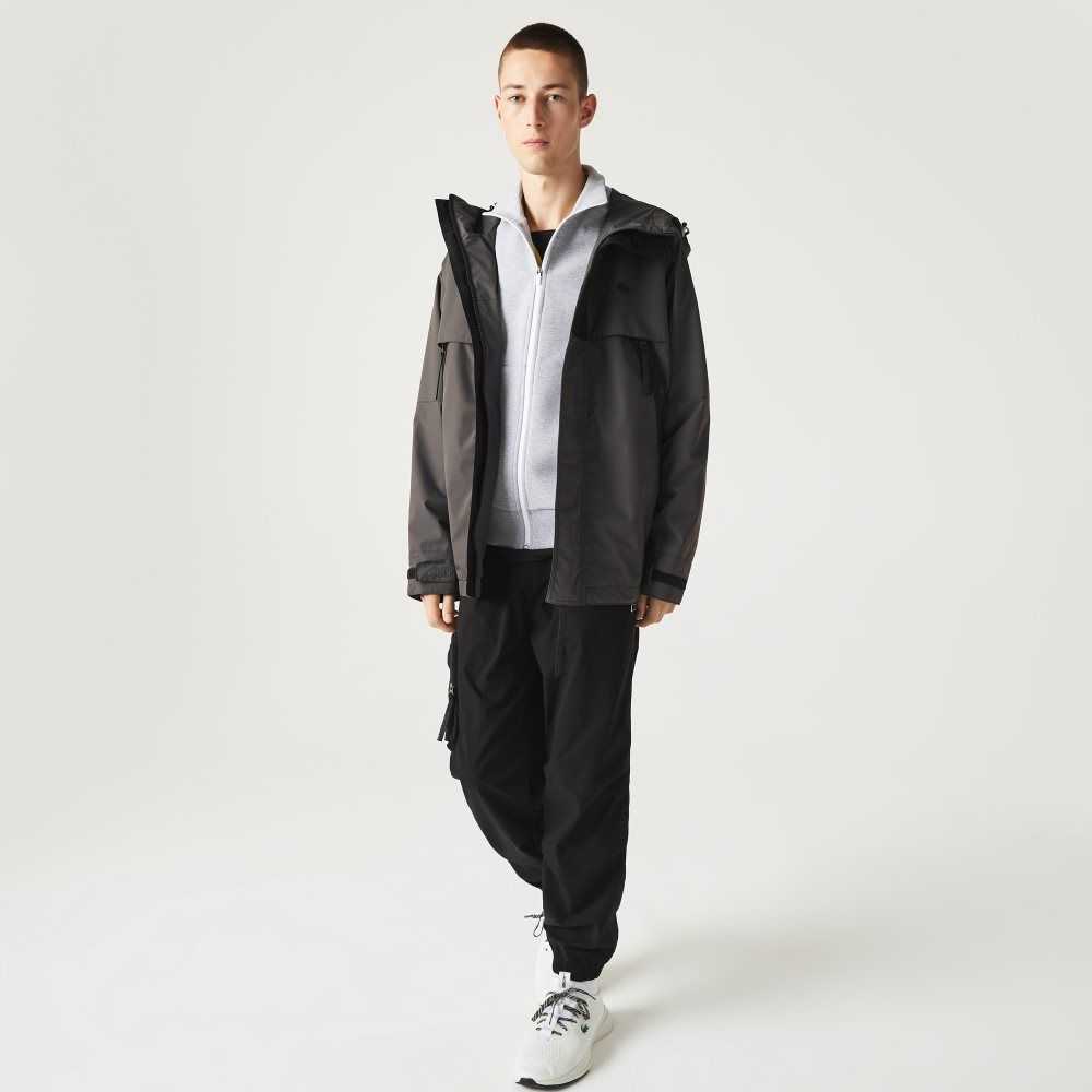 Black Lacoste Water-Repellent Parka | HFGBAV-710