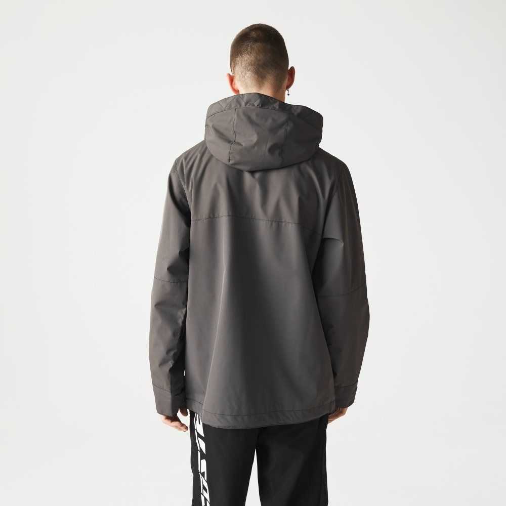 Black Lacoste Water-Repellent Parka | HFGBAV-710