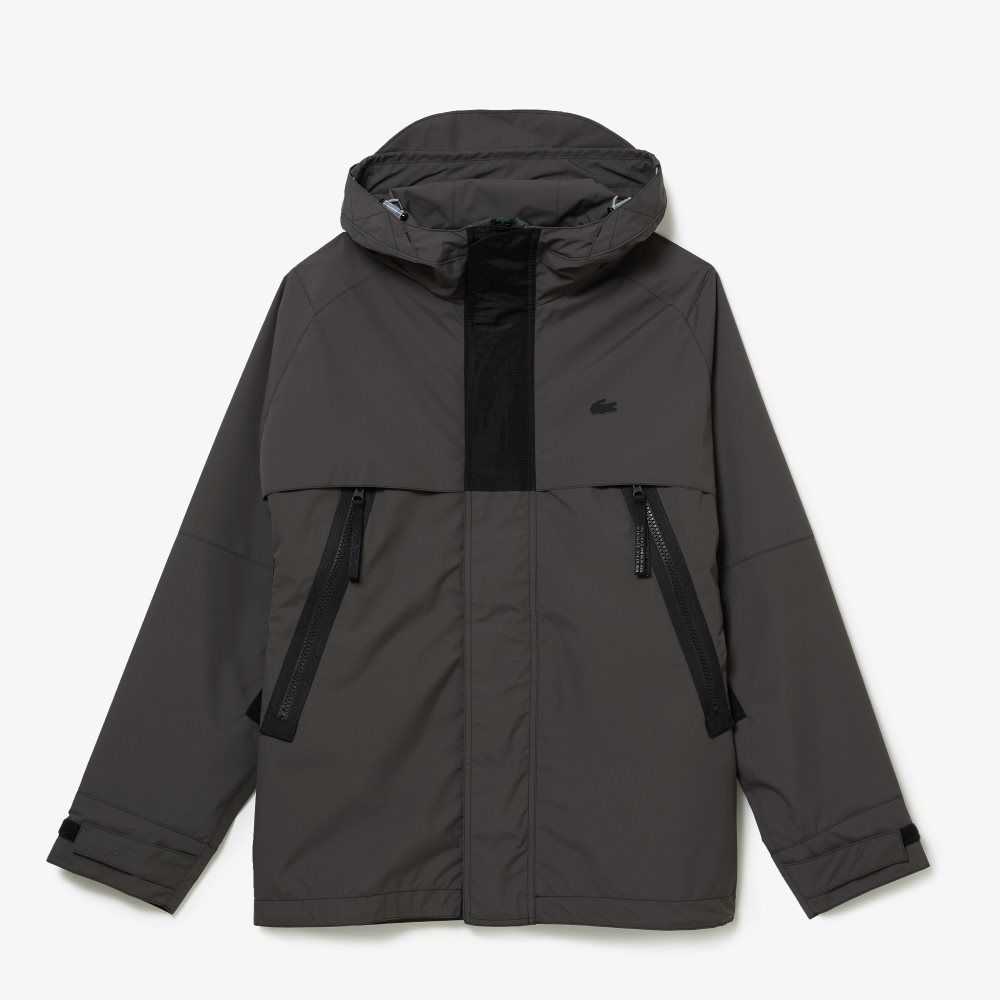 Black Lacoste Water-Repellent Parka | HFGBAV-710