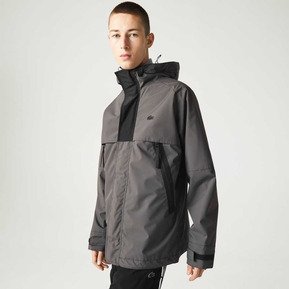 Black Lacoste Water-Repellent Parka | HFGBAV-710