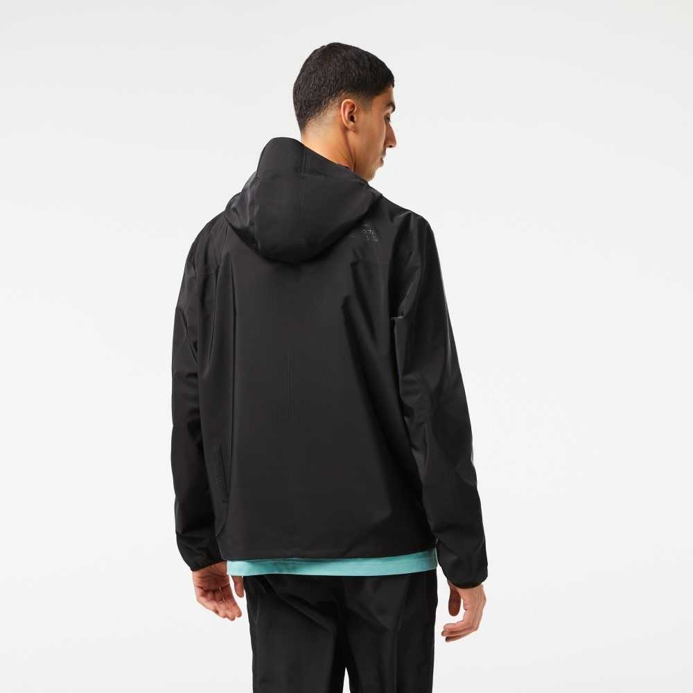 Black Lacoste Waterproof Short Track Jacket | UPZGDY-692