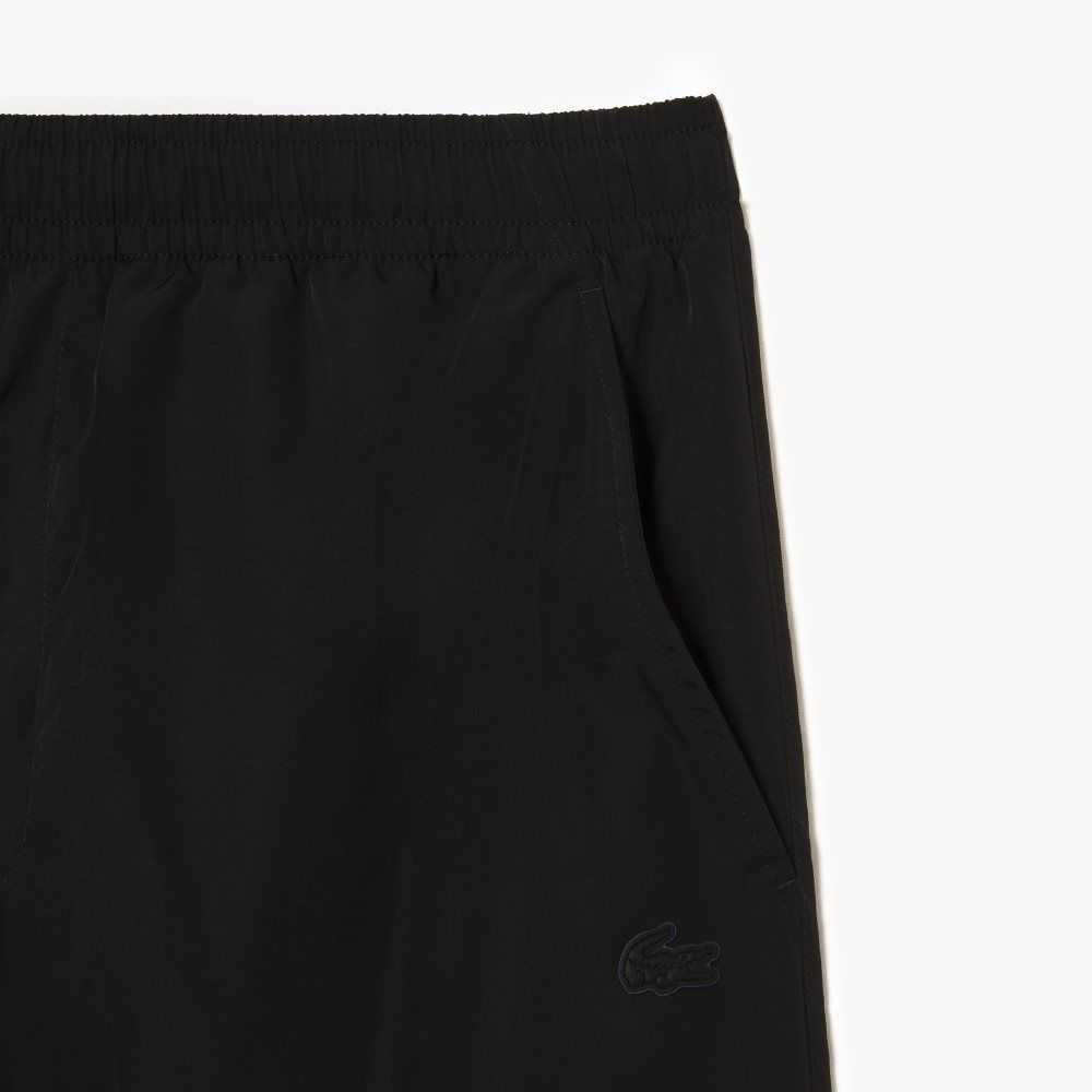 Black Lacoste Waterproof Shorts | AVUHTQ-910