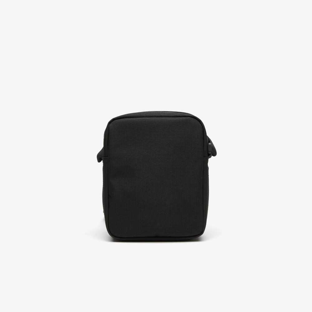 Black Lacoste Zip Crossover Bag | QESNRP-298