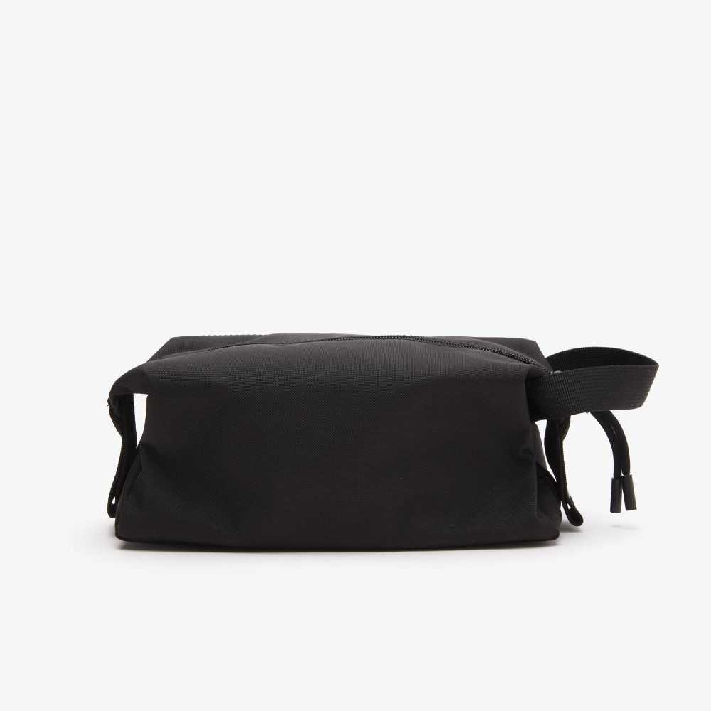 Black Lacoste Zippered Toiletry Bag | MFUYIB-169