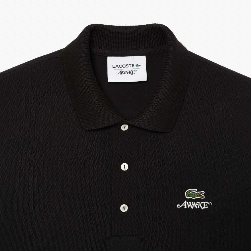 Black Lacoste x AWAKE NY Color-block Cotton Pique Polo | GRUICT-608