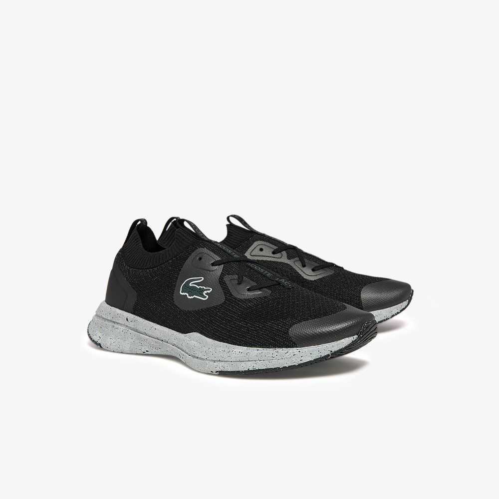 Black/Offwhite Lacoste Run Spin Eco Sneakers | JYNPZU-652