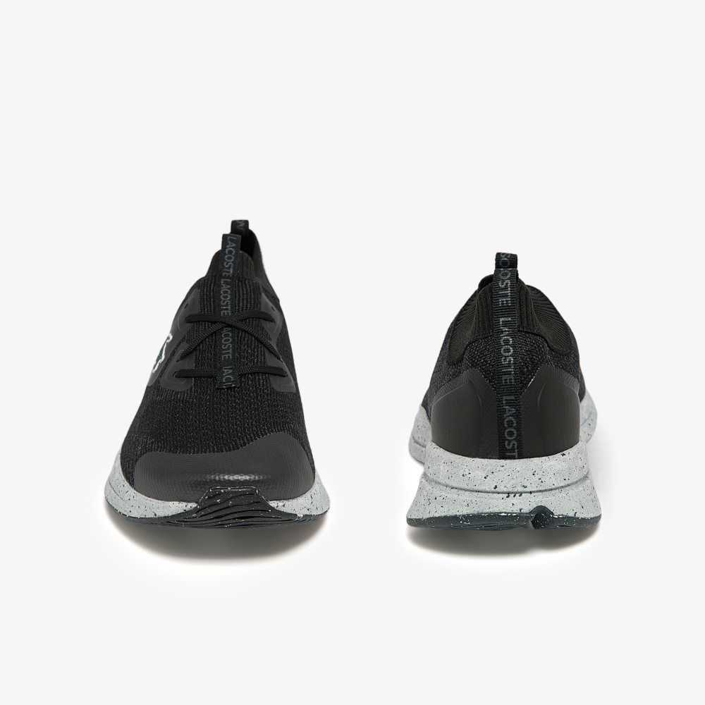 Black/Offwhite Lacoste Run Spin Eco Sneakers | JYNPZU-652