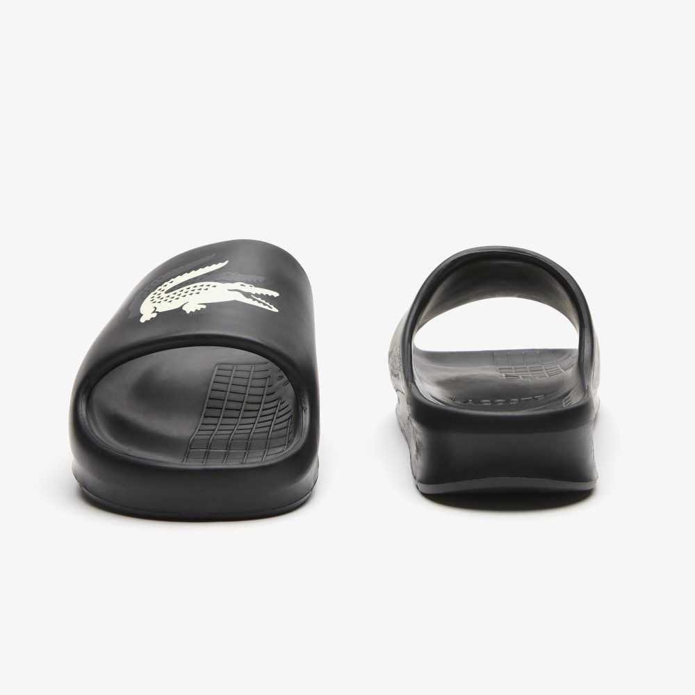 Black/Offwhite Lacoste Serve Slide 2.0 Evo Slides | OSYWGB-586