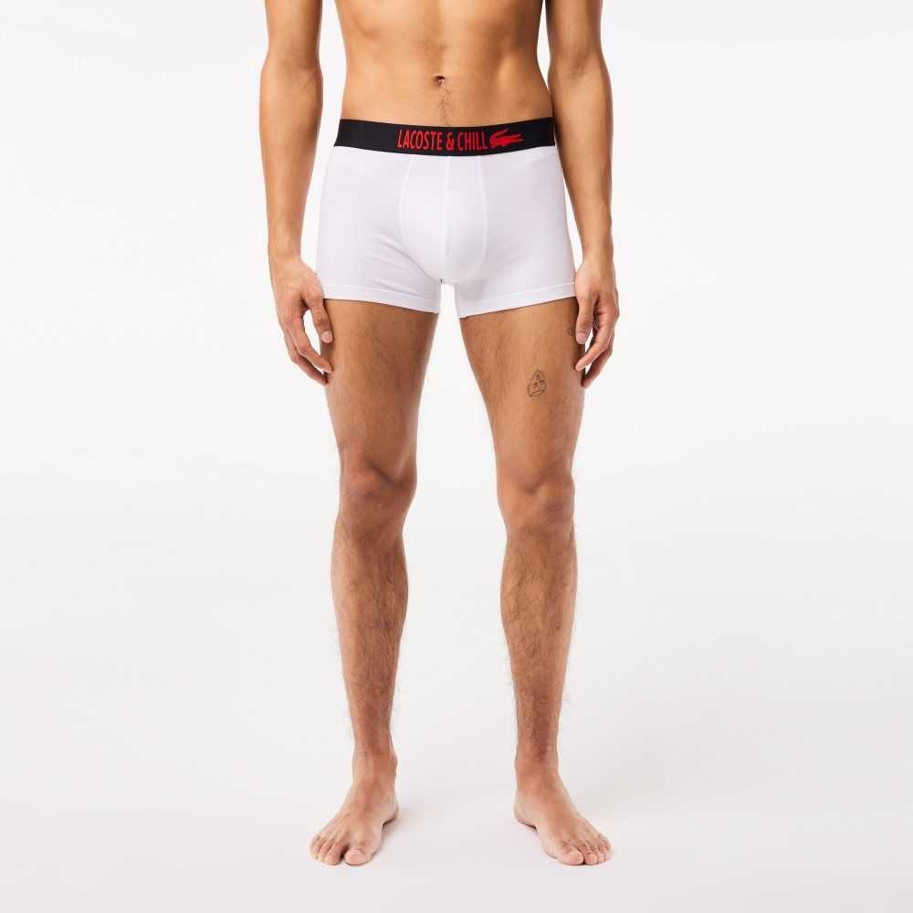 Black / Red / White Lacoste 3-Pack x Netflix Jersey Boxers | CVXGFS-138