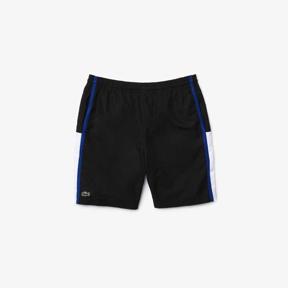 Black / White / Blue Lacoste SPORT Colorblock Panels Lightweight Shorts | YTWLBN-479