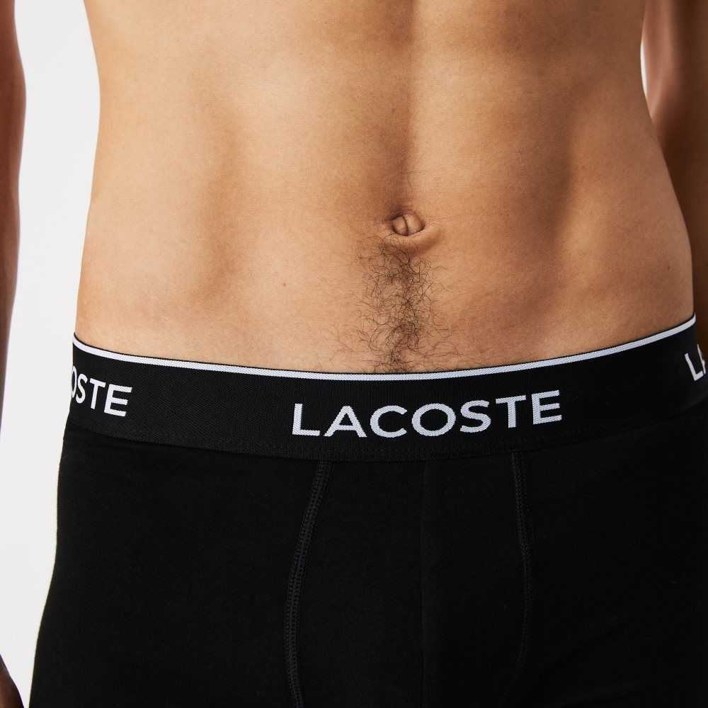 Black / White / Grey Chine Lacoste Casual Boxer Brief 3-Pack | MWCGJQ-476