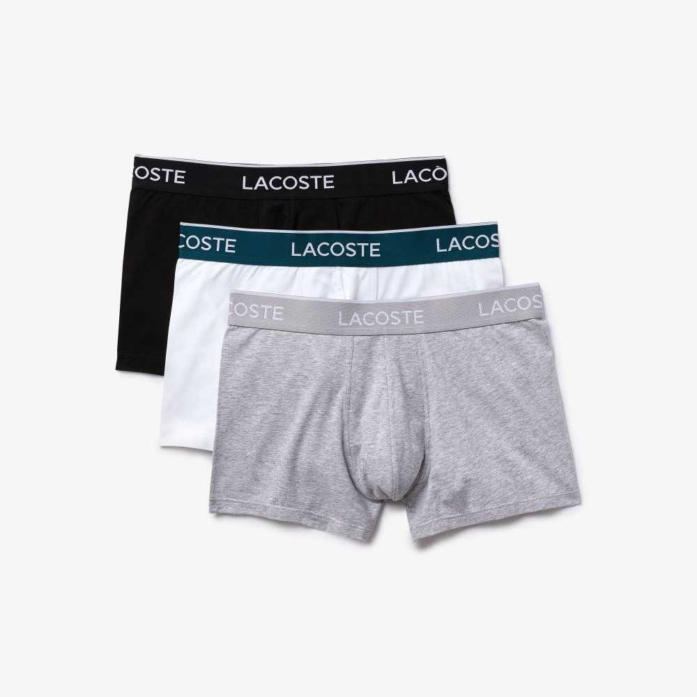 Black / White / Grey Chine Lacoste Casual Boxer Brief 3-Pack | MWCGJQ-476