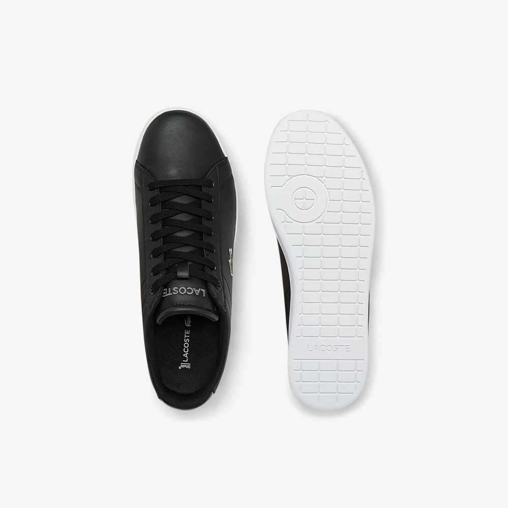 Black/White Lacoste Carnaby BL Leather Sneakers | GALPKR-580