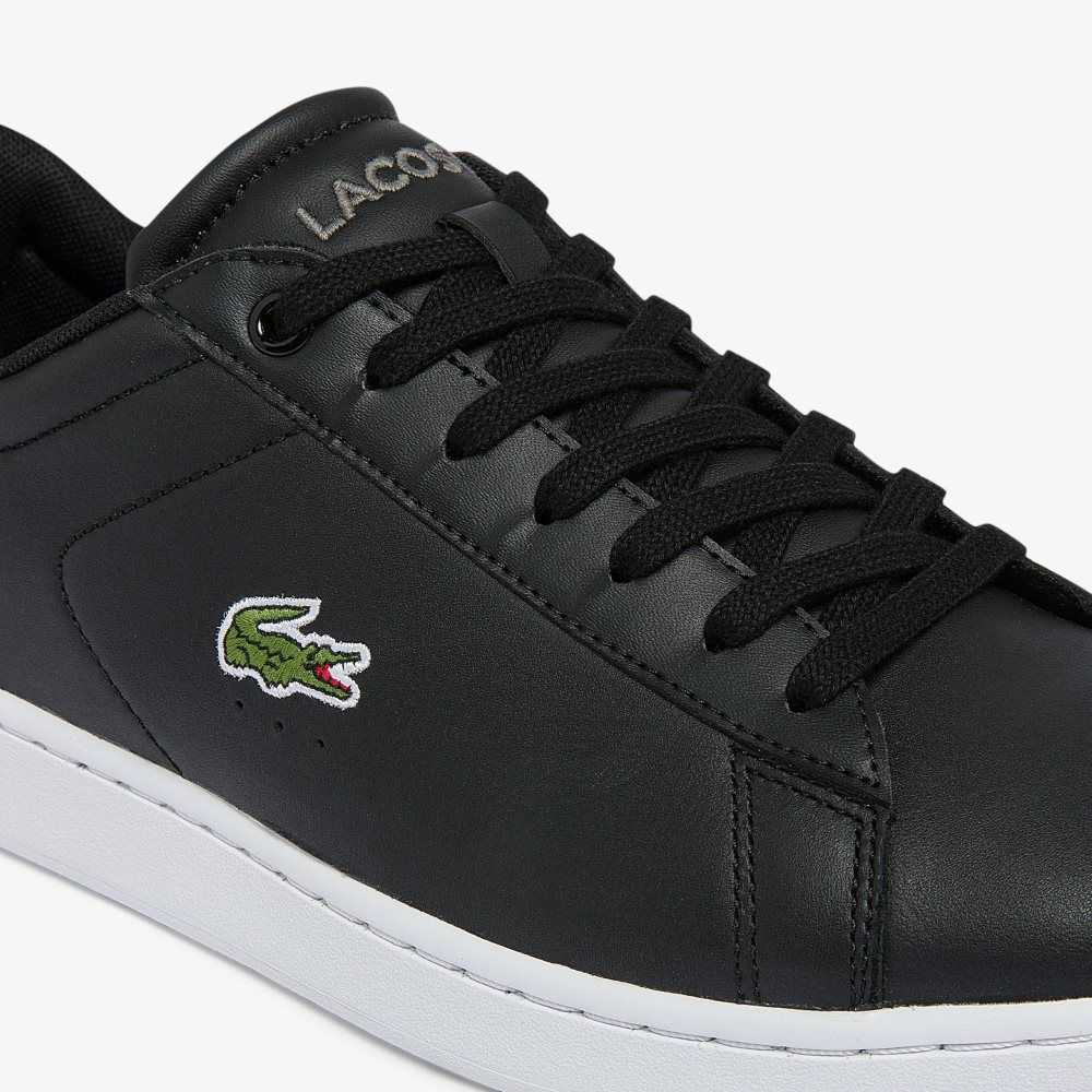 Black/White Lacoste Carnaby BL Leather Sneakers | GALPKR-580