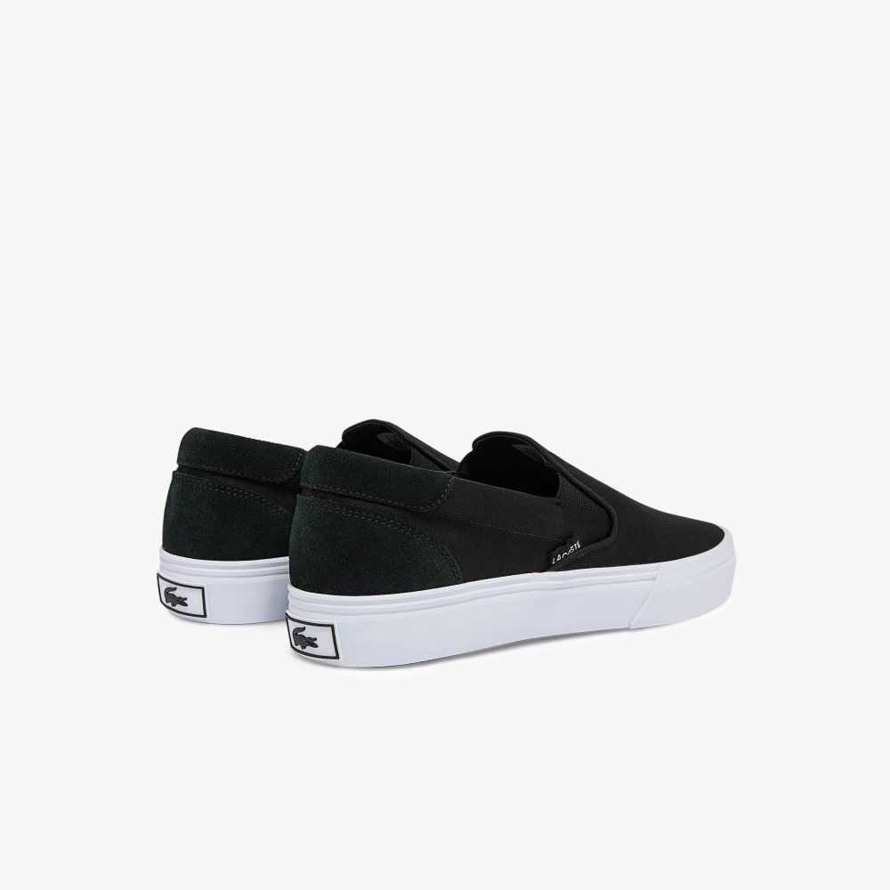 Black/White Lacoste Jump Serve Canvas Slip-On | FYIDKE-239