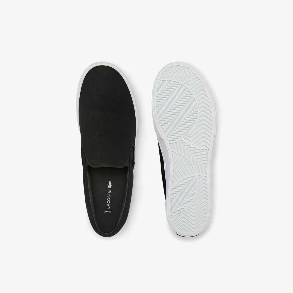 Black/White Lacoste Jump Serve Canvas Slip-On | FYIDKE-239