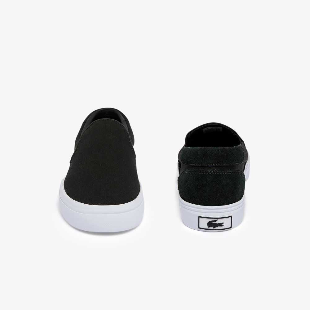 Black/White Lacoste Jump Serve Canvas Slip-On | FYIDKE-239