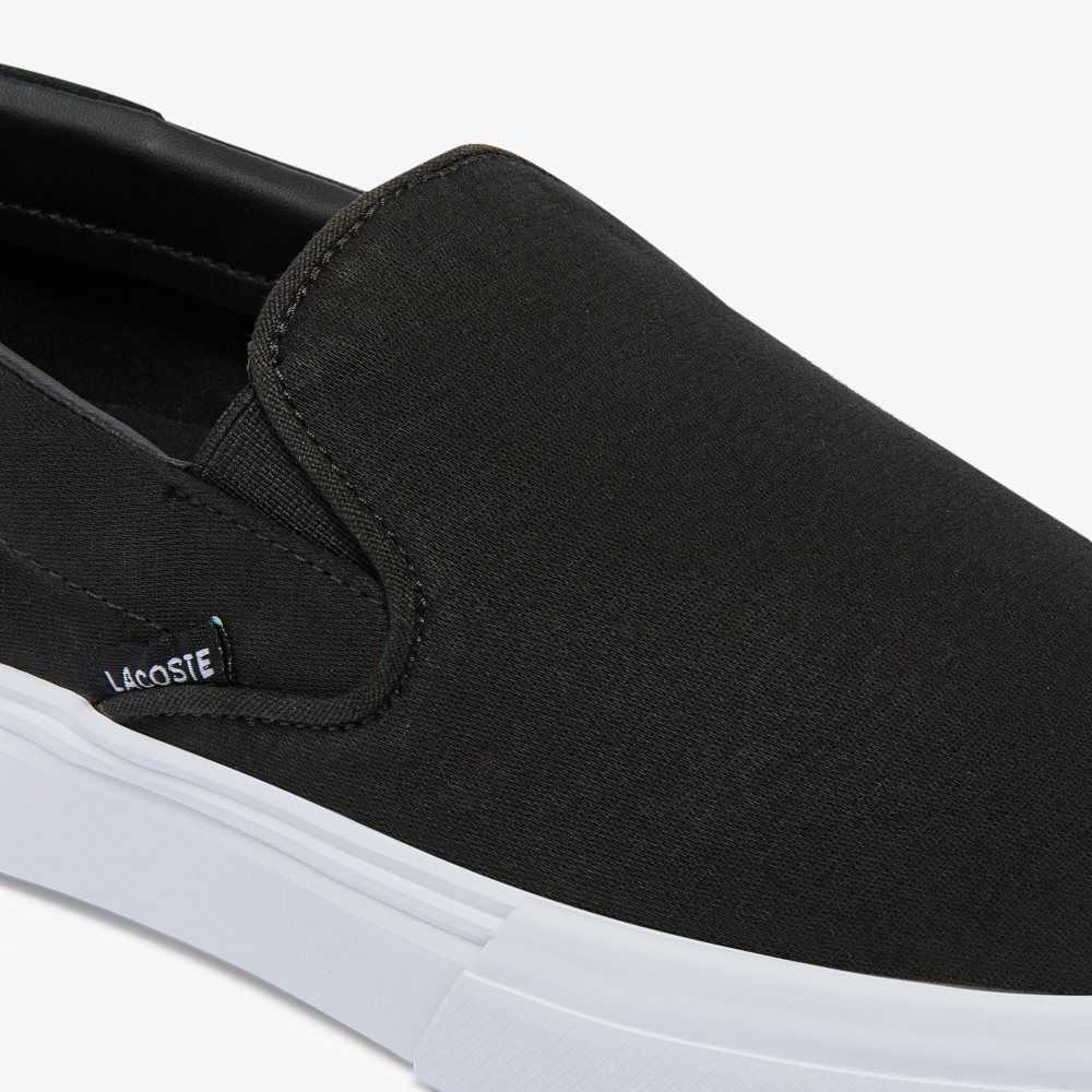 Black/White Lacoste Jump Serve Canvas Slip-On | FYIDKE-239