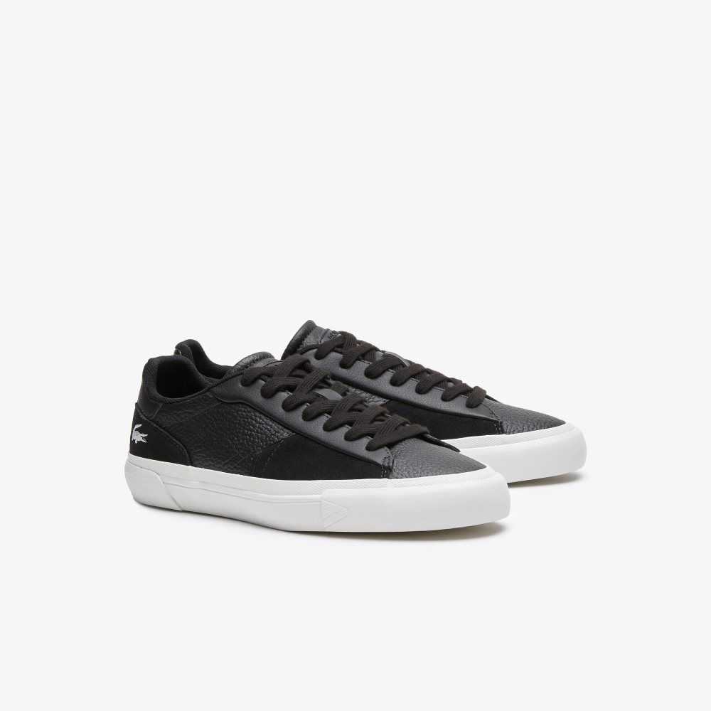 Black/White Lacoste L006 Leather Sneakers | AOGRKJ-764