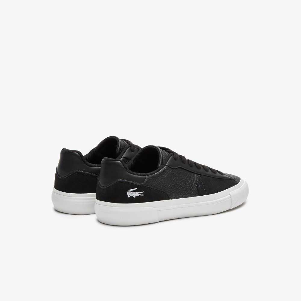 Black/White Lacoste L006 Leather Sneakers | AOGRKJ-764