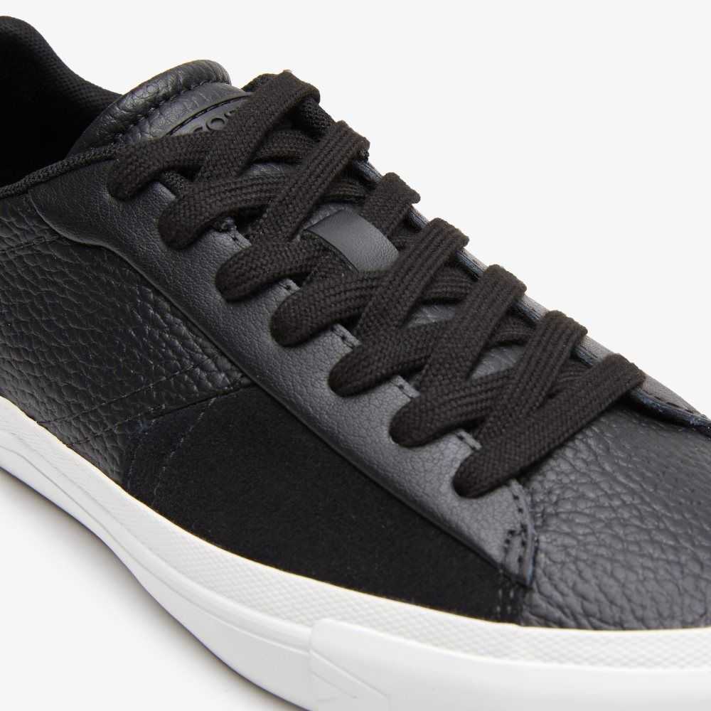 Black/White Lacoste L006 Leather Sneakers | AOGRKJ-764