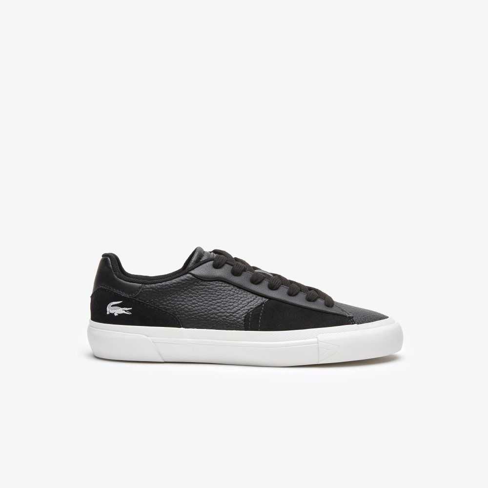 Black/White Lacoste L006 Leather Sneakers | AOGRKJ-764