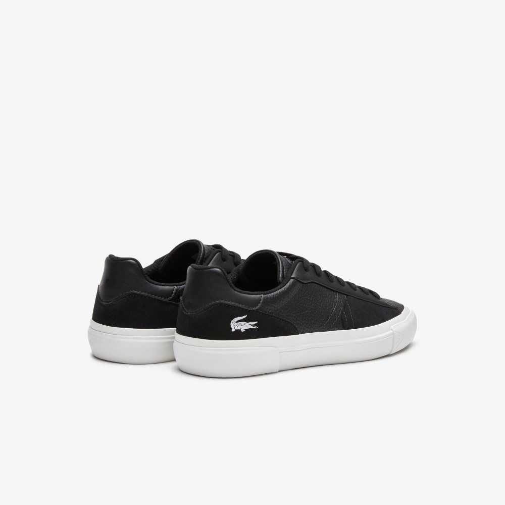 Black/White Lacoste L006 Leather Sneakers | MYFSUI-036