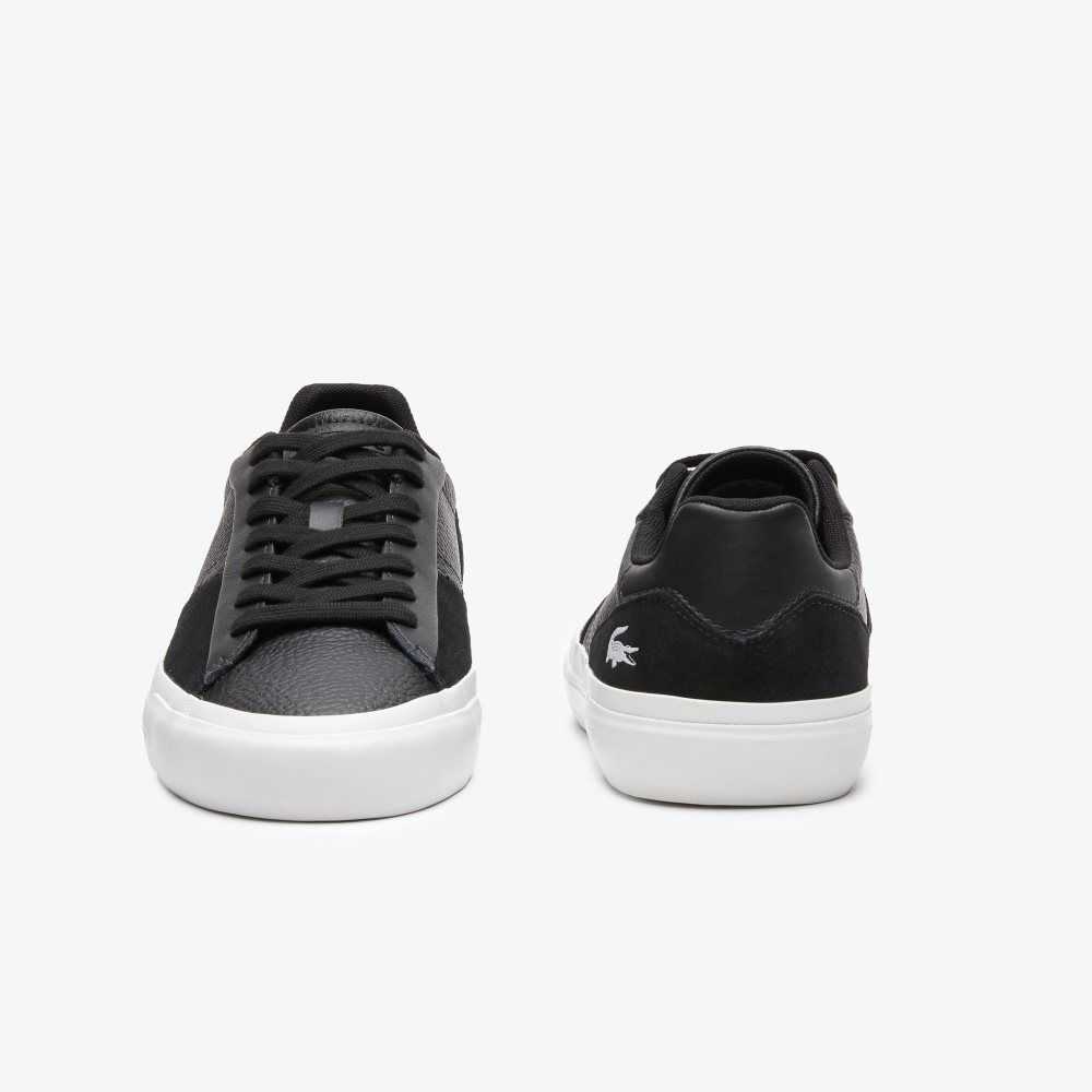 Black/White Lacoste L006 Leather Sneakers | MYFSUI-036