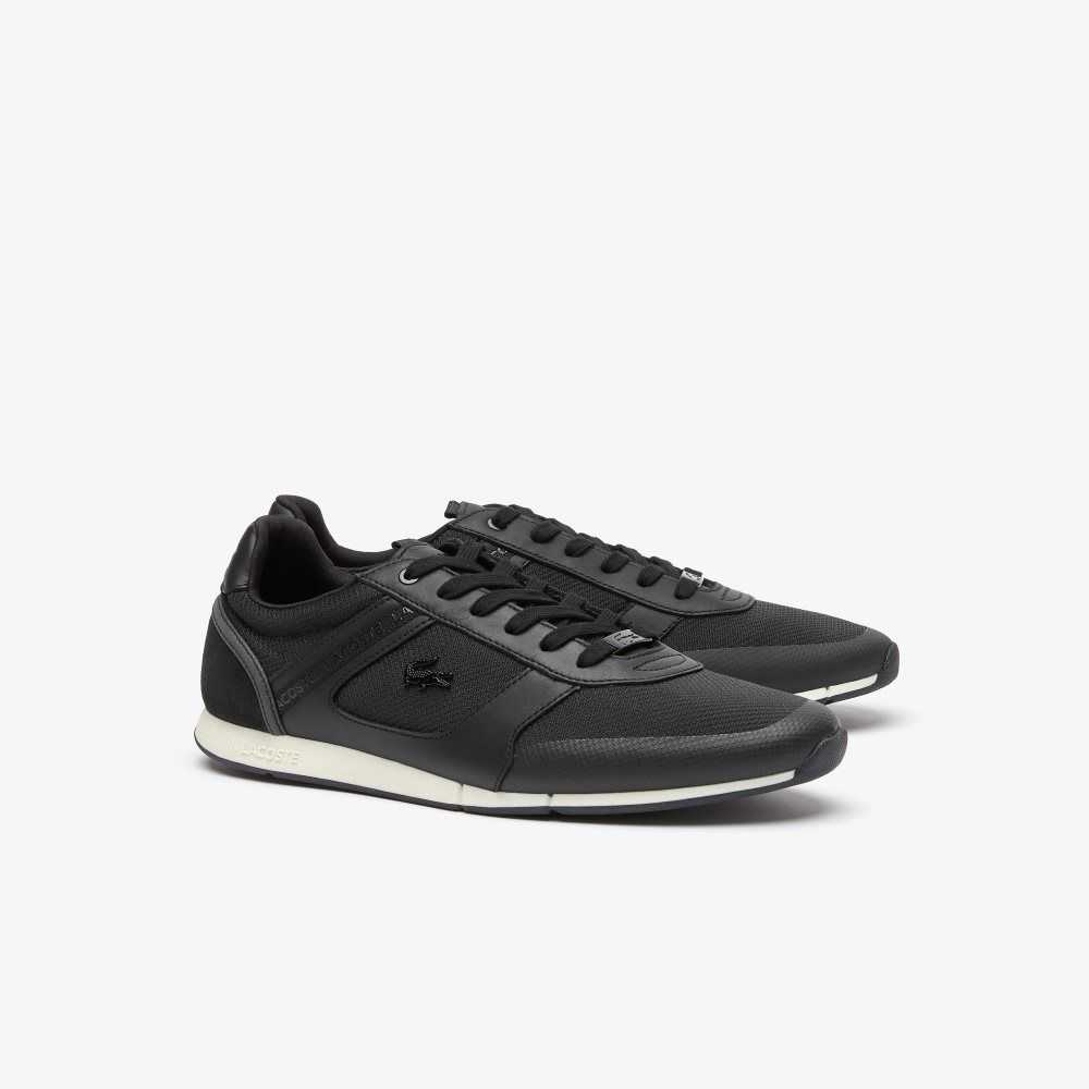 Black/White Lacoste Menerva Leather Sneakers | QIKJCG-068