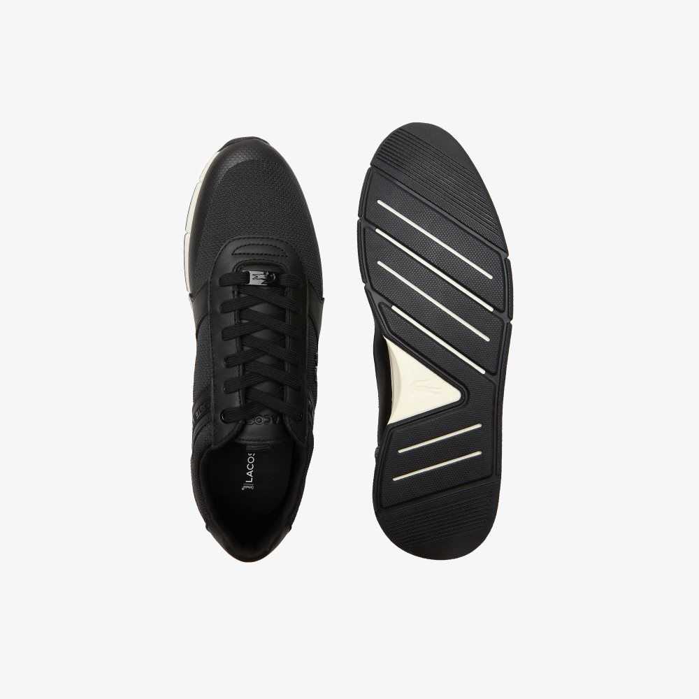 Black/White Lacoste Menerva Leather Sneakers | QIKJCG-068