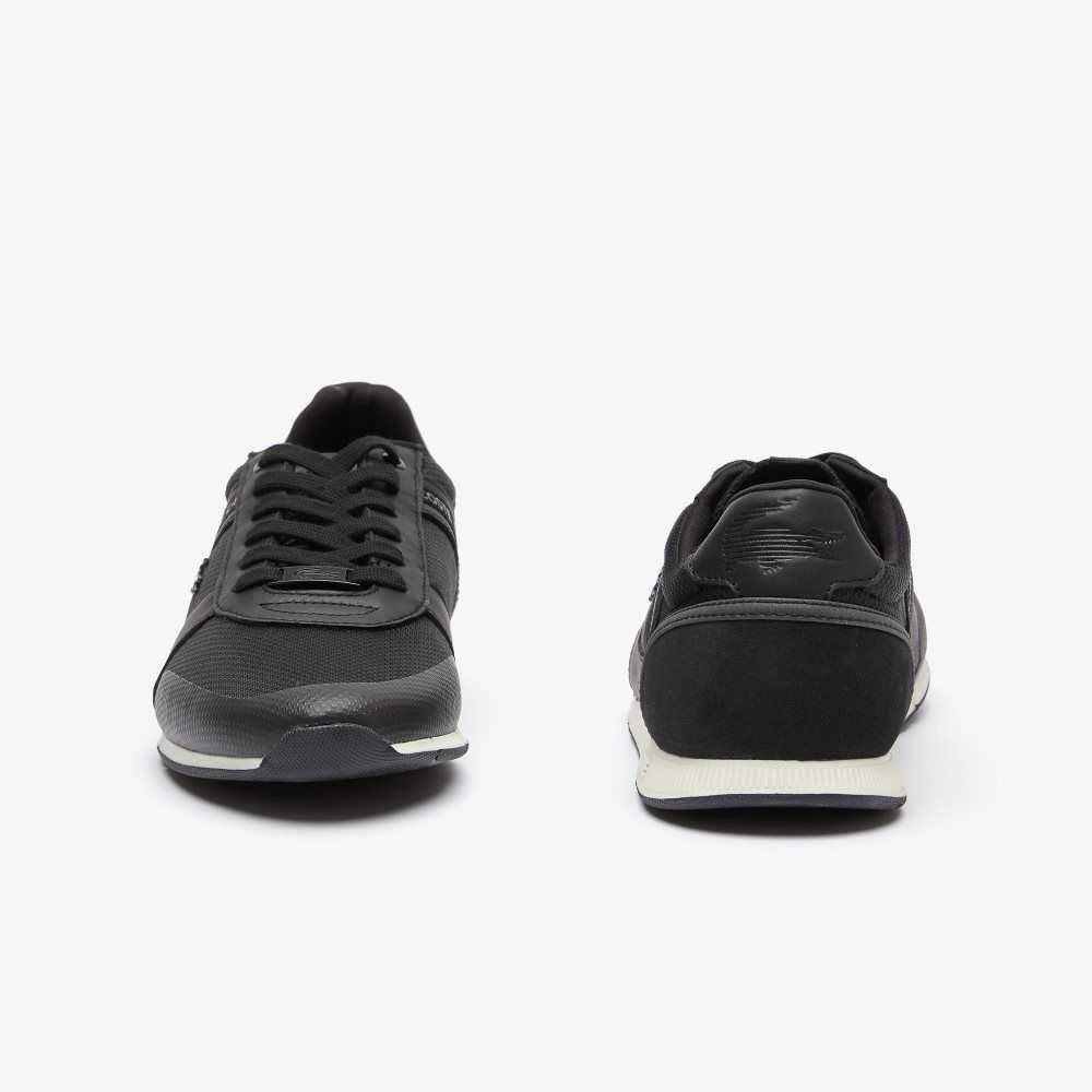 Black/White Lacoste Menerva Leather Sneakers | QIKJCG-068