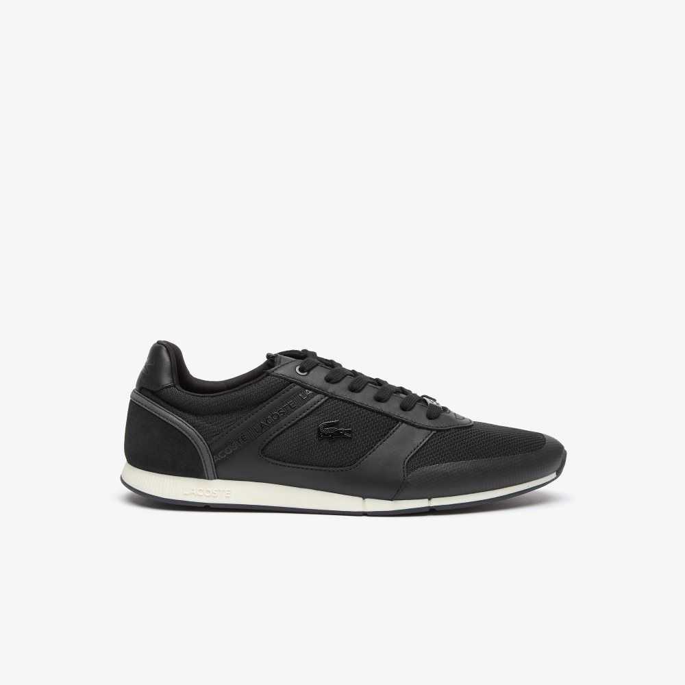 Black/White Lacoste Menerva Leather Sneakers | QIKJCG-068