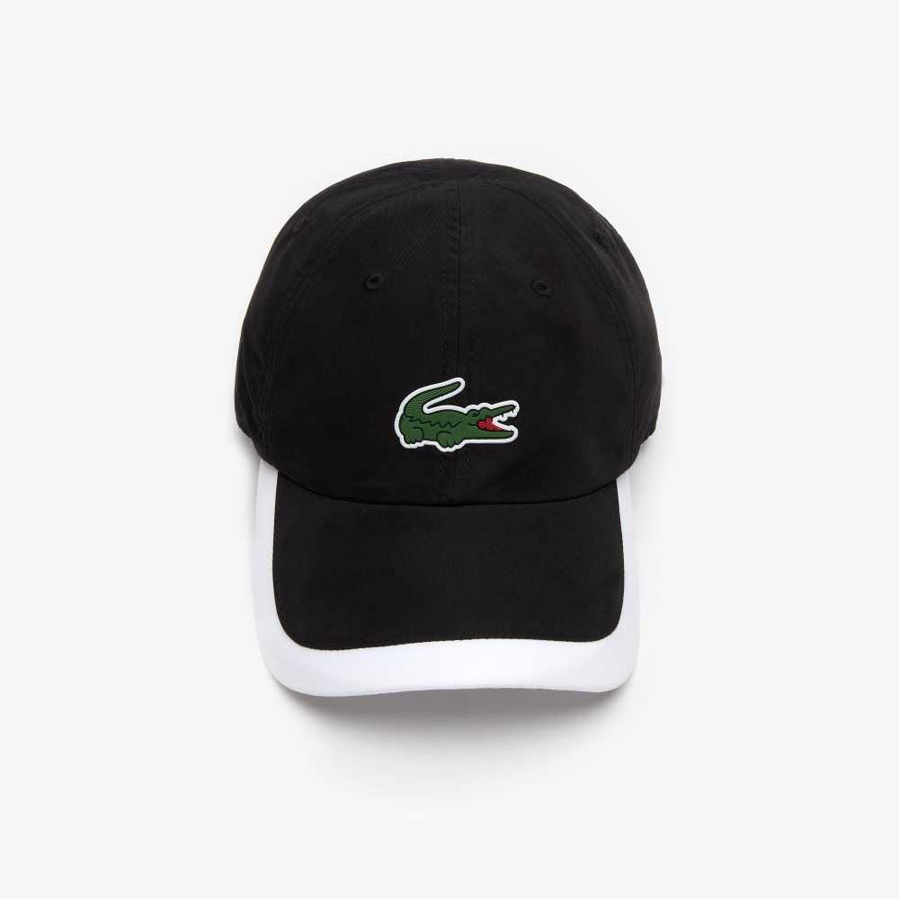 Black / White Lacoste SPORT Contrast Border Lightweight Cap | BGSAIP-804