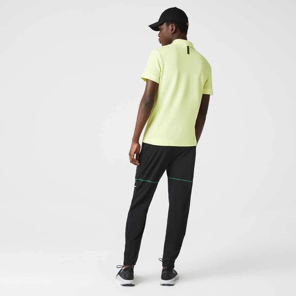 Black / White Lacoste SPORT Zip Pockets Tapered Tracksuit Pants | CUYKWI-638