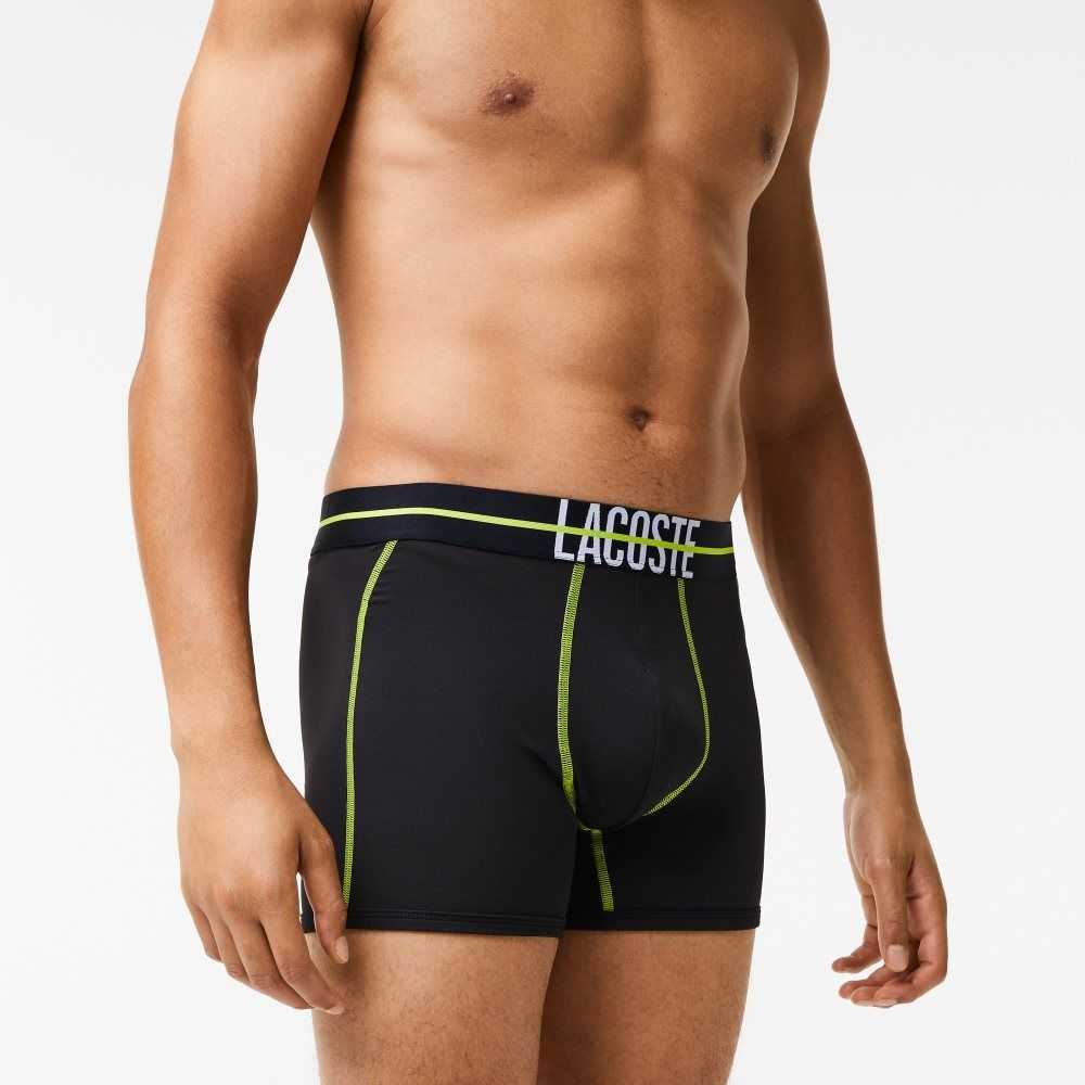 Black / Yellow Lacoste Seamless Jersey Trunk | XNHCBY-231