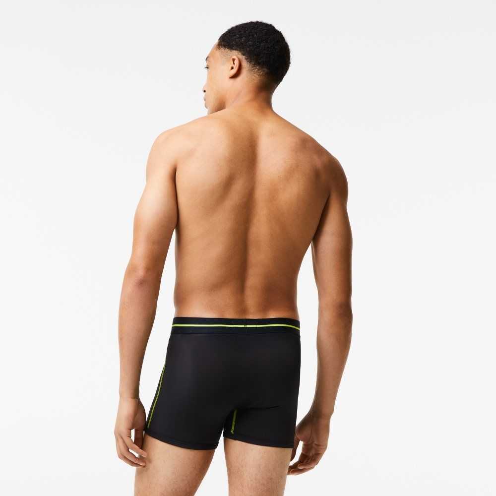 Black / Yellow Lacoste Seamless Jersey Trunk | XNHCBY-231