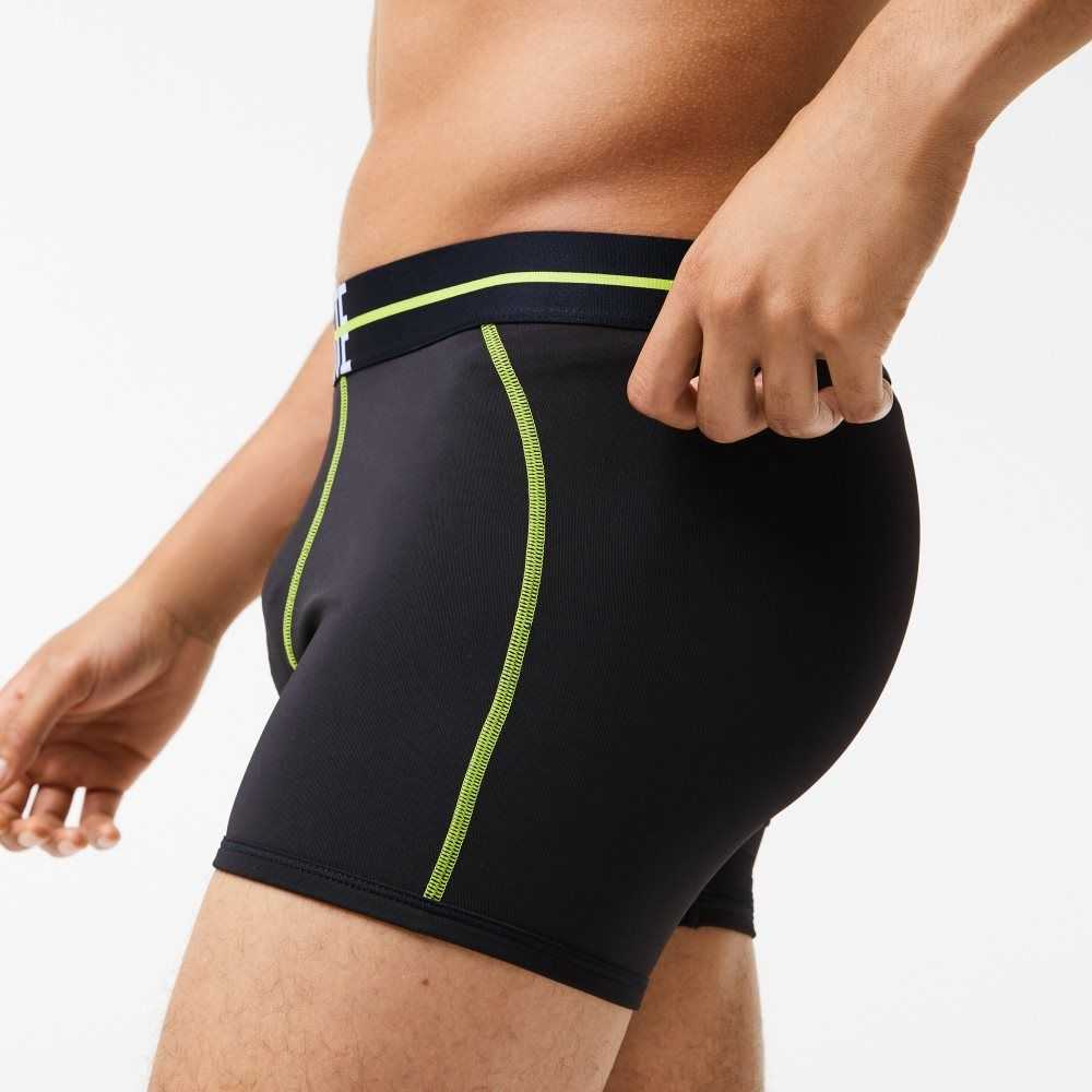 Black / Yellow Lacoste Seamless Jersey Trunk | XNHCBY-231